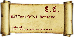 Ráczkövi Bettina névjegykártya